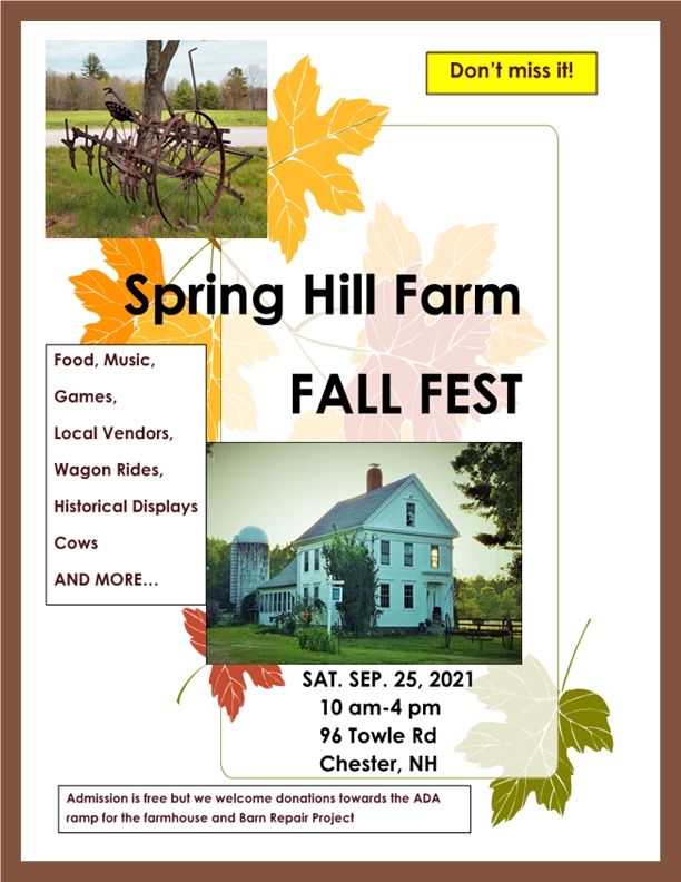 Spring Hill Farm Fall Fest Flyer